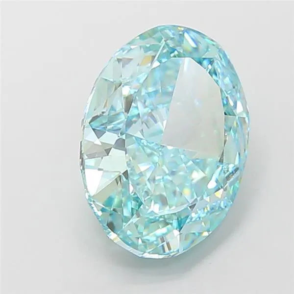 3.59ct Oval Lab Grown Diamond (Colour Fancy Vivid Green, Clarity VVS1, IGI Certified)