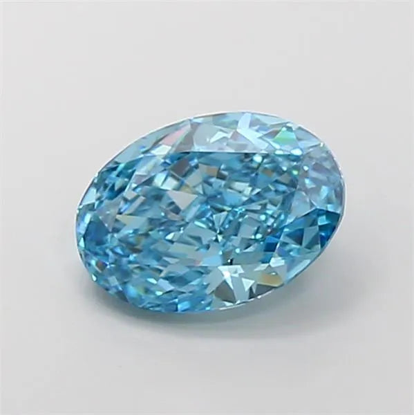 3.60ct Oval Lab Grown Diamond (Colour Fancy Vivid Blue, Clarity VVS2, IGI Certified)