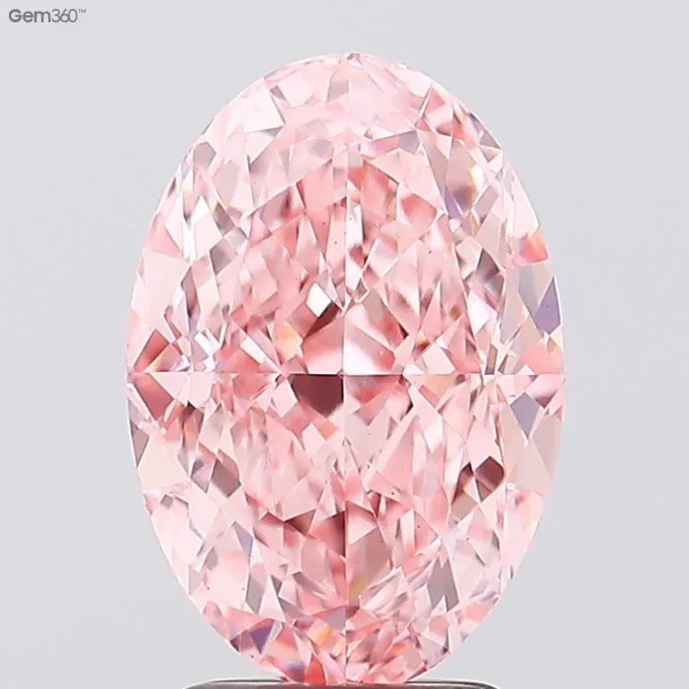 3.60ct Oval Lab Grown Diamond (Colour Fancy Vivid Pink, Clarity VS1, IGI Certified)