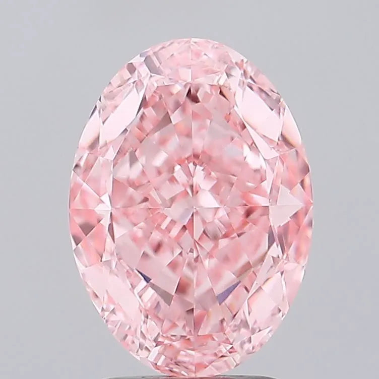 3.60ct Oval Lab Grown Diamond (Colour Fancy Vivid Pink, Clarity VVS2, IGI Certified)