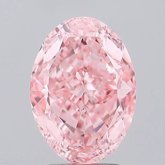 3.60ct Oval Lab Grown Diamond (Colour Fancy Vivid Pink, Clarity VVS2, IGI Certified)