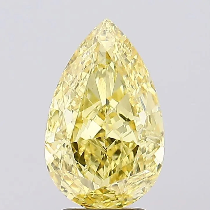 3.60ct Pear Lab Grown Diamond (Colour Fancy Vivid Yellow, Clarity VS2, IGI Certified)