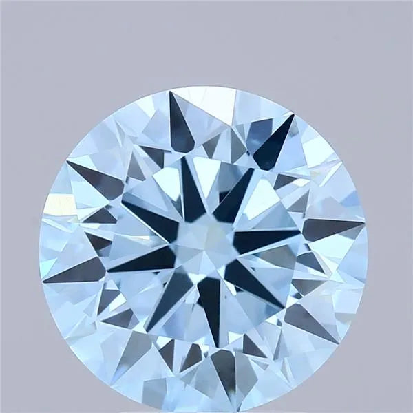 3.61ct Round Lab Grown Diamond (Colour Fancy Vivid Blue, Clarity VS1, Cut EX, IGI Certified)
