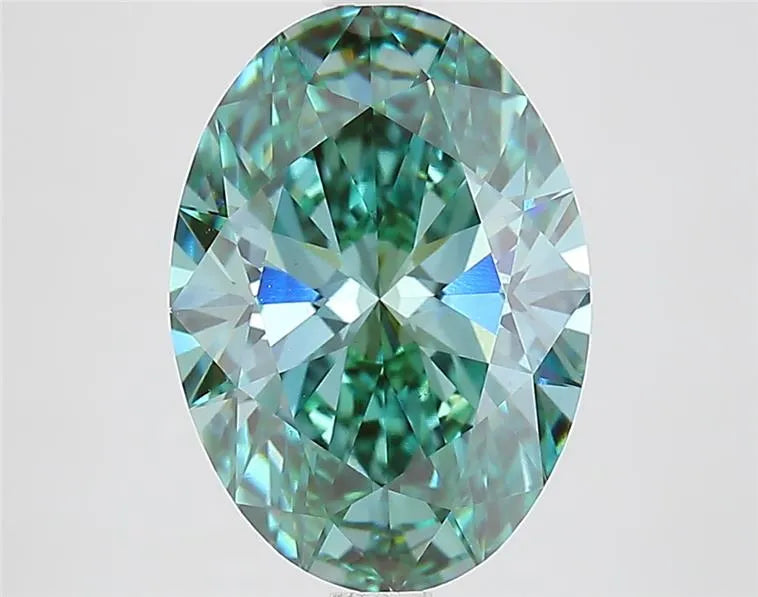3.64ct Oval Lab Grown Diamond (Colour Fancy Vivid Green, Clarity VS1, IGI Certified)
