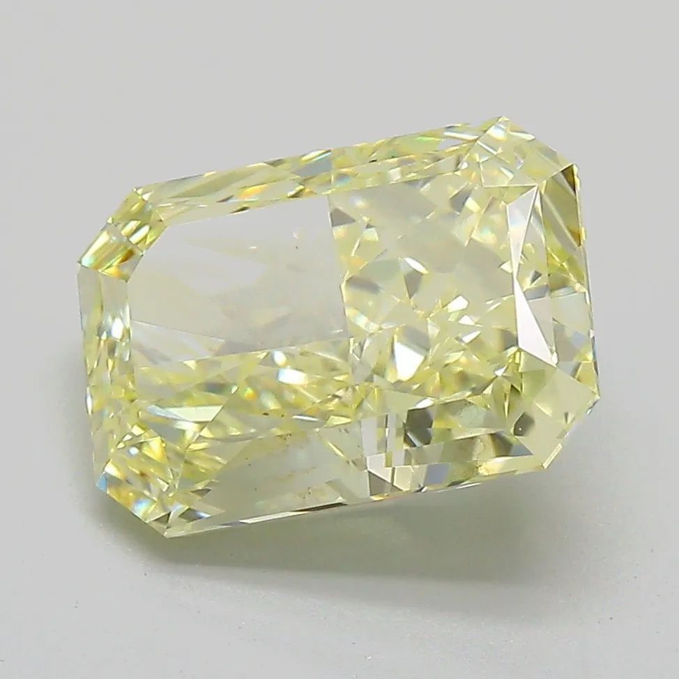 3.64ct Radiant Lab Grown Diamond (Colour Fancy Light Yellow, Clarity VVS2, IGI Certified)