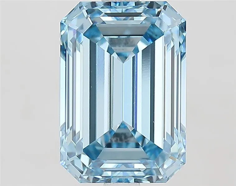 3.65ct Emerald Lab Grown Diamond (Colour Fancy Vivid Blue, Clarity VVS2, IGI Certified)