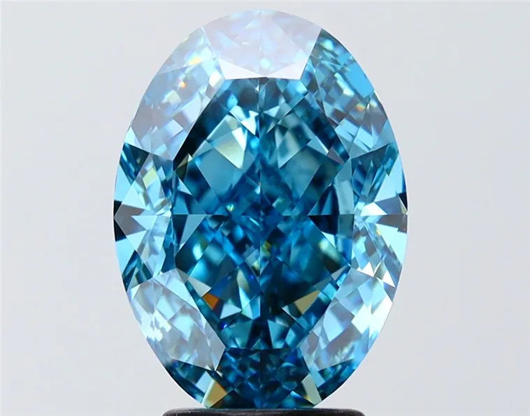 3.65ct Oval Lab Grown Diamond (Colour Fancy Vivid Blue, Clarity VVS2, IGI Certified)