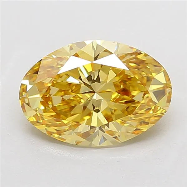 3.65ct Oval Lab Grown Diamond (Colour Fancy Vivid Yellow, Clarity VVS2, IGI Certified)