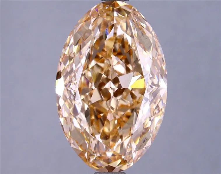 3.66ct Oval Lab Grown Diamond (Colour Fancy Intense Pinkish Orange, Clarity VVS2, IGI Certified)