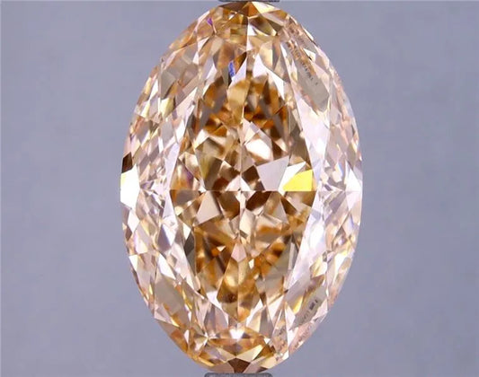 3.66ct Oval Lab Grown Diamond (Colour Fancy Intense Pinkish Orange, Clarity VVS2, IGI Certified)