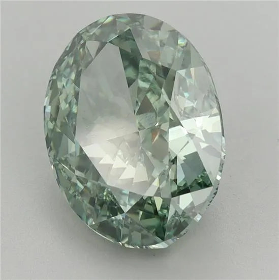 3.66ct Oval Lab Grown Diamond (Colour Fancy Vivid Green, Clarity VS1, Cut VG, IGI Certified)
