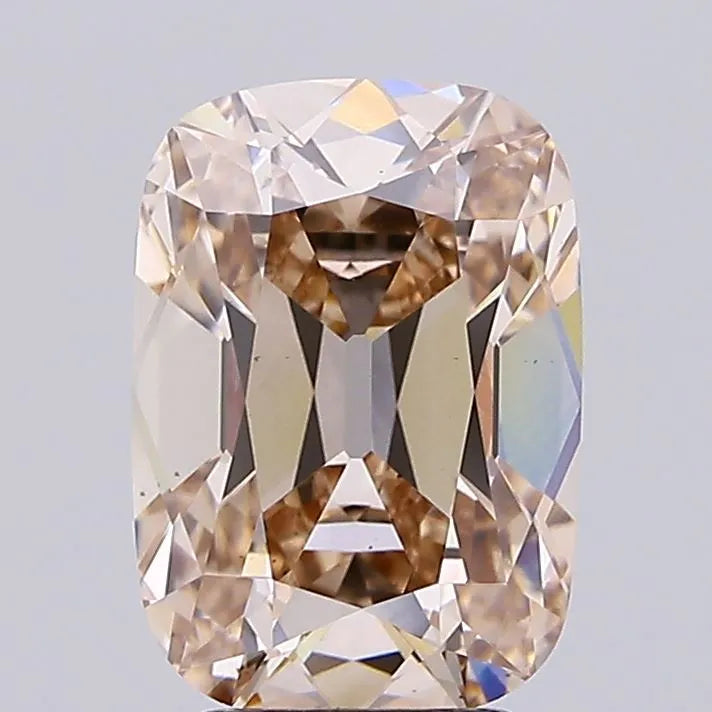 3.67ct Cushion brilliant Lab Grown Diamond (Colour Fancy Light Brown, Clarity VS1, IGI Certified)