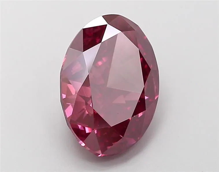 3.67ct Oval Lab Grown Diamond (Colour Fancy Deep Pink, Clarity VS2, IGI Certified)