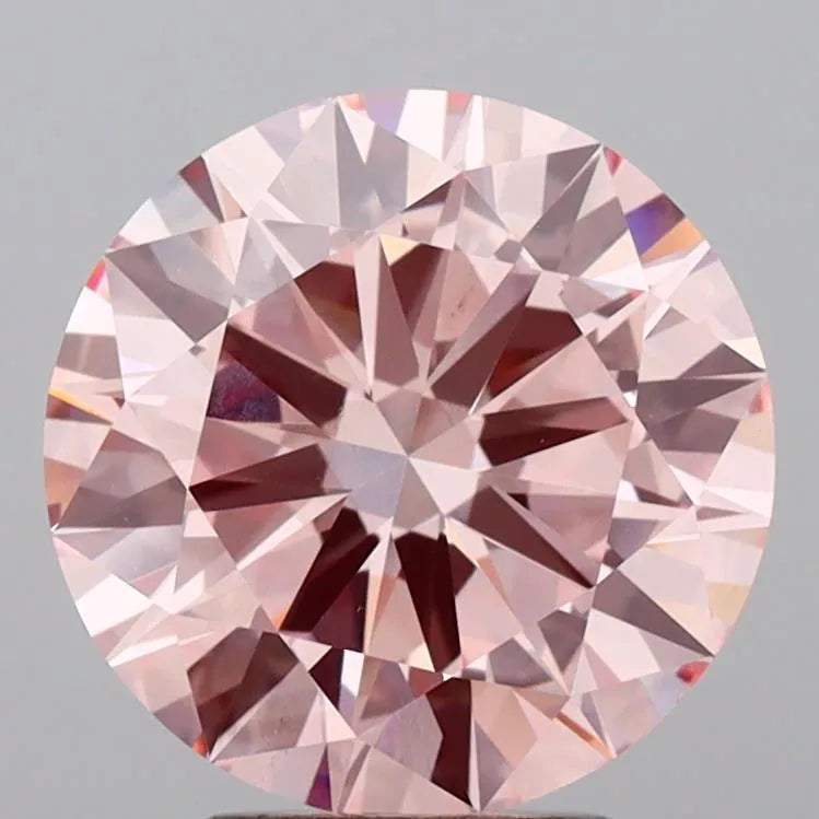 3.68ct Round Lab Grown Diamond (Colour Fancy Intense Pink, Clarity VS1, Cut EX, IGI Certified)