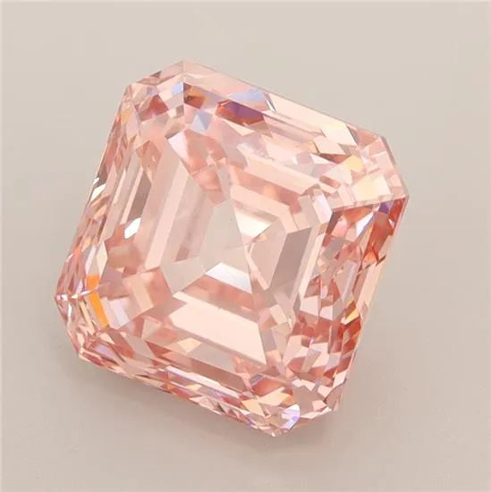 3.68ct Square emerald Lab Grown Diamond (Colour Fancy Intense Pink, Clarity VS1, IGI Certified)