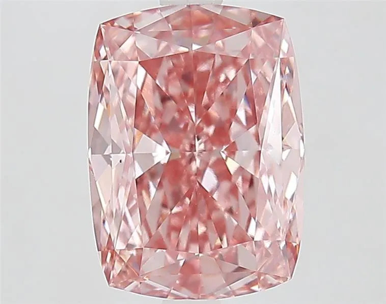 3.69ct Cushion modified Lab Grown Diamond (Colour Fancy Vivid Pink, Clarity VS1, IGI Certified)