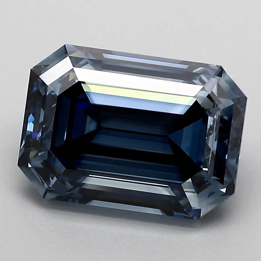 3.69ct Emerald Lab Grown Diamond (Colour Fancy Deep Blue, Clarity SI1, Cut GD, IGI Certified)