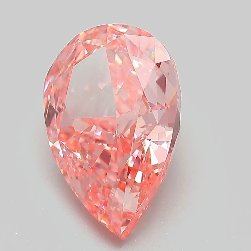 3.69ct Pear Lab Grown Diamond (Colour Fancy Vivid Pink, Clarity VVS2, IGI Certified)