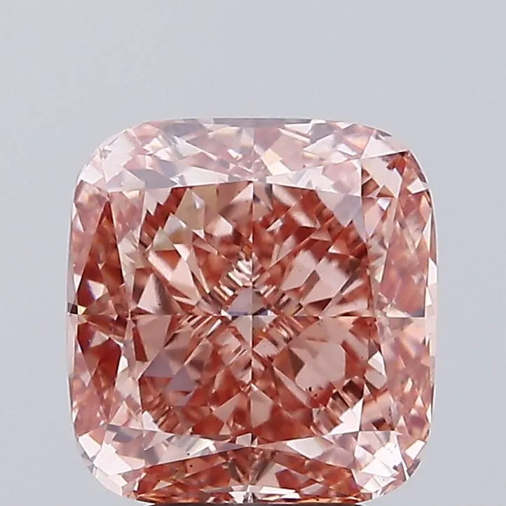 3.70ct Cushion modified Lab Grown Diamond (Colour Fancy Pinkish Brown, Clarity VS2, IGI Certified)