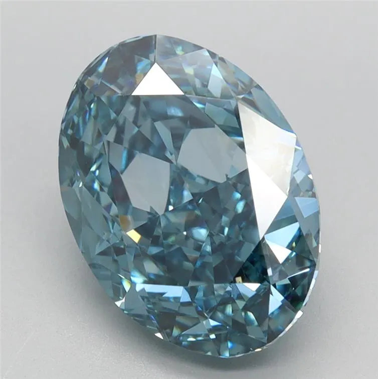 3.70ct Oval Lab Grown Diamond (Colour Fancy Vivid Blue, Clarity VS1, IGI Certified)