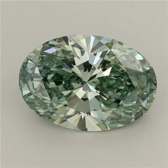 3.70ct Oval Lab Grown Diamond (Colour Fancy Vivid Green, Clarity VS1, IGI Certified)