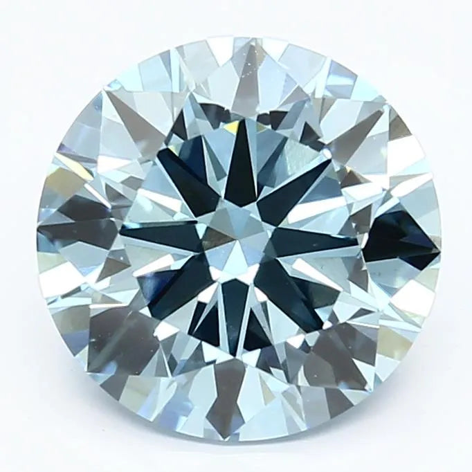 3.70ct Round Lab Grown Diamond (Colour Fancy Vivid Blue, Clarity VS1, Cut ID, IGI Certified)