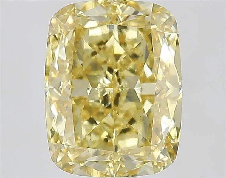 3.71ct Cushion modified Lab Grown Diamond (Colour Fancy Intense Yellow, Clarity VVS2, IGI Certified)