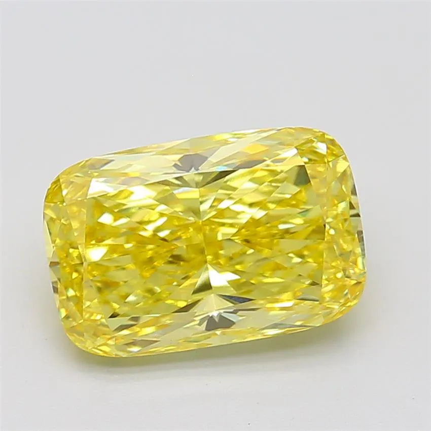 3.73ct Cushion brilliant Lab Grown Diamond (Colour Fancy Vivid Yellow, Clarity VVS2, IGI Certified)