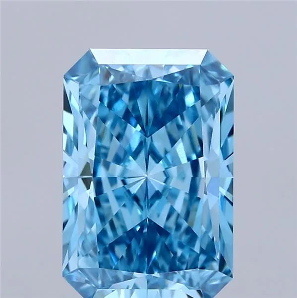 3.73ct Radiant Lab Grown Diamond (Colour Fancy Vivid Blue, Clarity VVS2, IGI Certified)