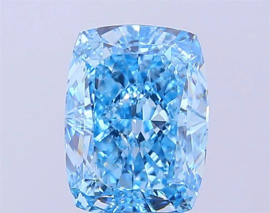 3.74ct Cushion modified Lab Grown Diamond (Colour Fancy Vivid Blue, Clarity VVS2, IGI Certified)