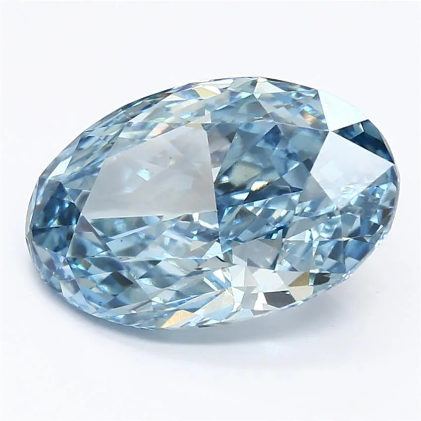 3.74ct Oval Lab Grown Diamond (Colour Fancy Vivid Blue, Clarity VS1, IGI Certified)