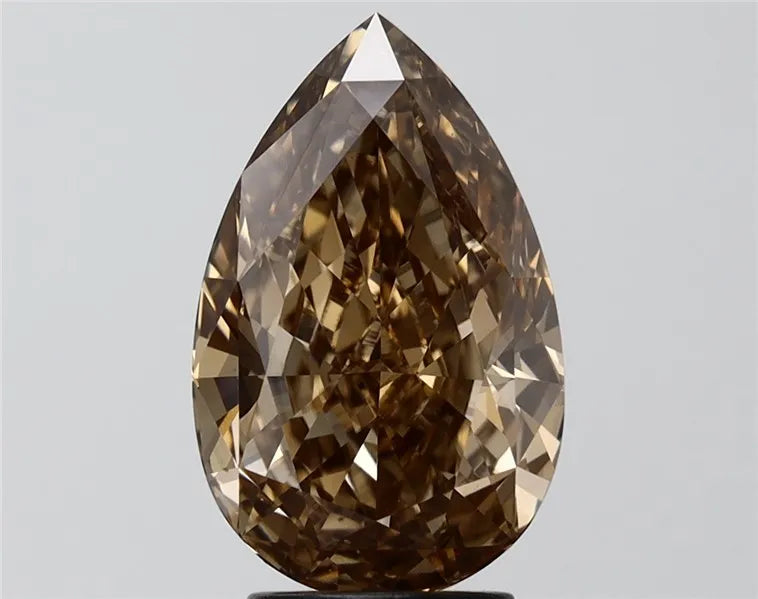 3.74ct Pear Lab Grown Diamond (Colour Fancy Light Brown, Clarity VVS2, IGI Certified)