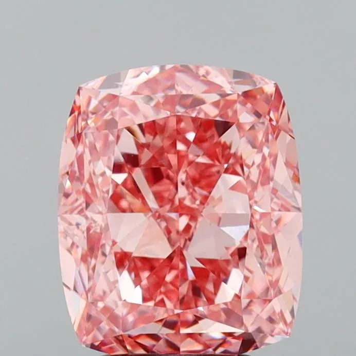 3.76ct Cushion modified Lab Grown Diamond (Colour Fancy Vivid Pink, Clarity VS1, IGI Certified)