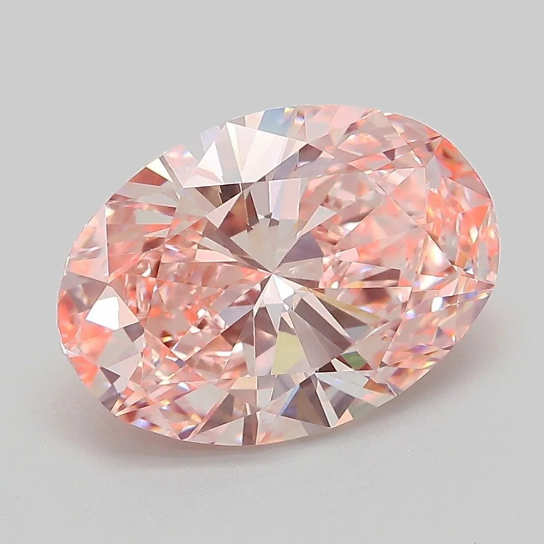 3.79ct Oval Lab Grown Diamond (Colour Fancy Vivid Pink, Clarity VVS2, IGI Certified)
