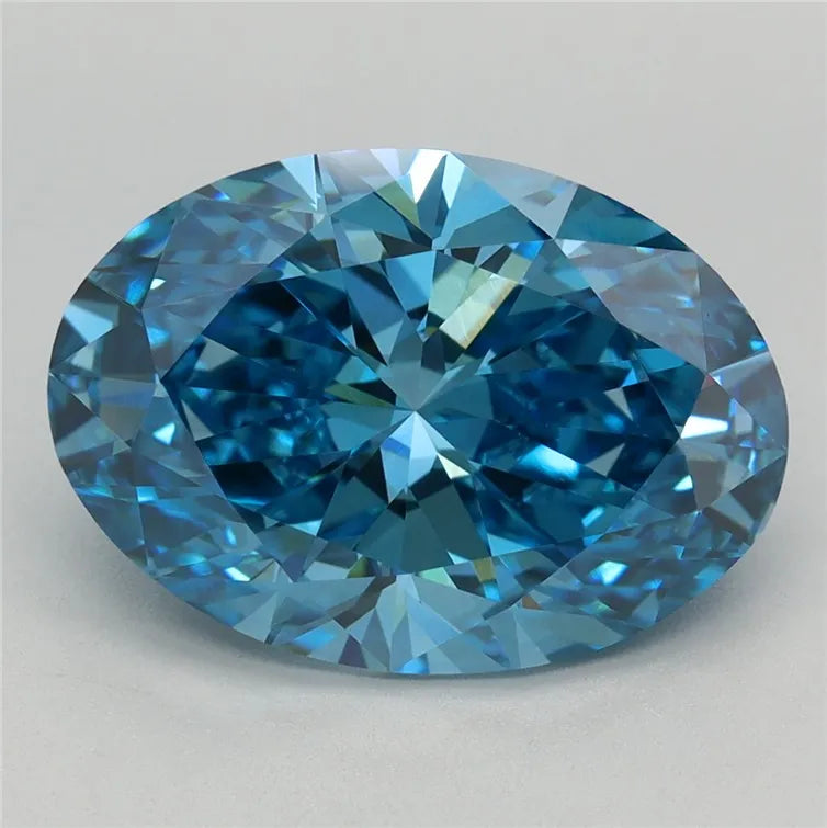 3.80ct Oval Lab Grown Diamond (Colour Fancy Vivid Blue, Clarity VVS2, IGI Certified)