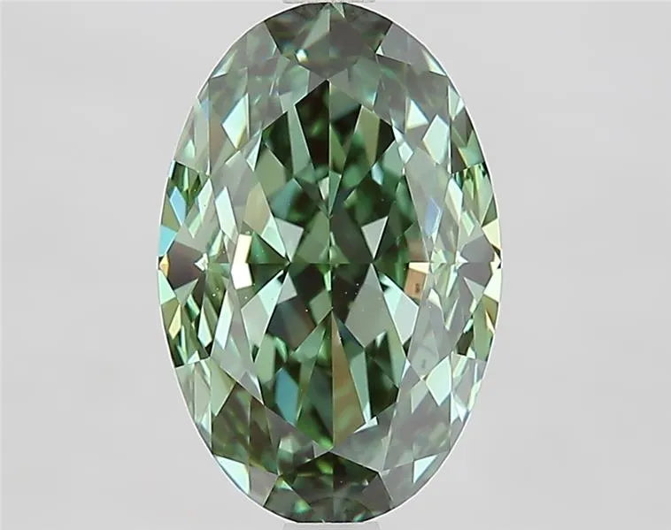 3.82ct Oval Lab Grown Diamond (Colour Fancy Vivid Green, Clarity VVS1, IGI Certified)