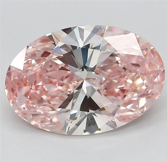 3.82ct Oval Lab Grown Diamond (Colour Fancy Vivid Pink, Clarity IF, Cut EX, IGI Certified)