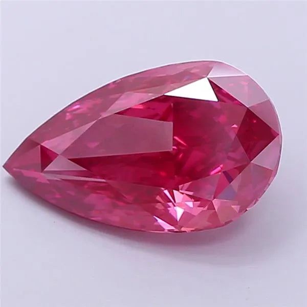 3.82ct Pear Lab Grown Diamond (Colour Fancy Vivid Pink, Clarity VVS2, IGI Certified)