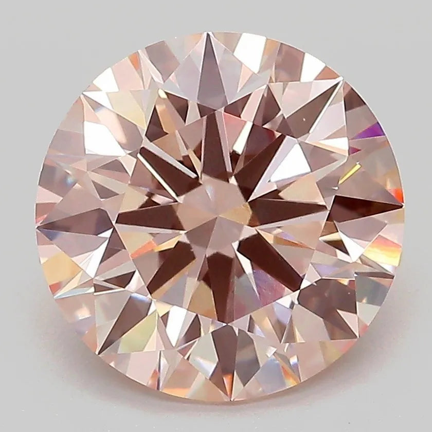 3.83ct Round Lab Grown Diamond (Colour Fancy Pink, Clarity VVS2, Cut ID, IGI Certified)
