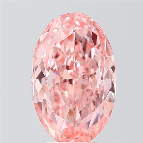 3.85ct Oval Lab Grown Diamond (Colour Fancy Vivid Pink, Clarity VS2, IGI Certified)