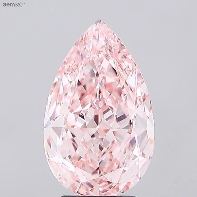 3.86ct Pear Lab Grown Diamond (Colour Fancy Vivid Pink, Clarity VS1, IGI Certified)