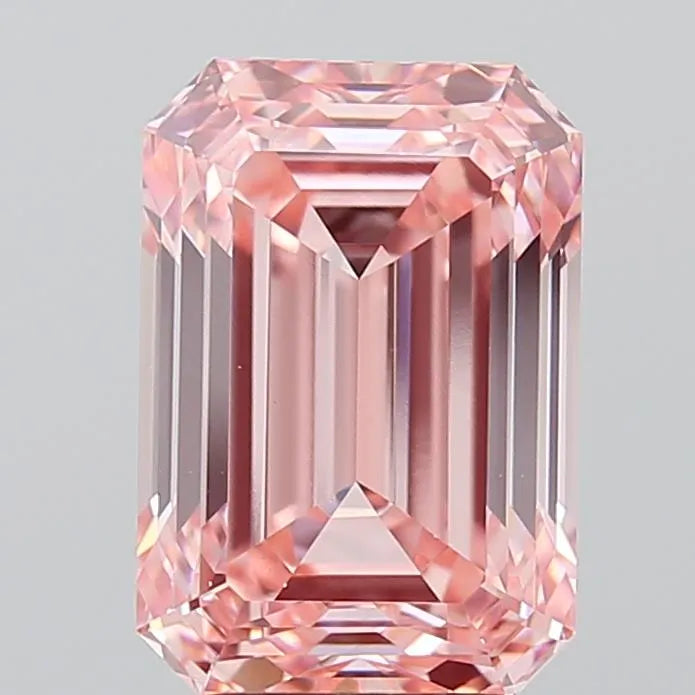 3.87ct Emerald Lab Grown Diamond (Colour Fancy Vivid Pink, Clarity VS1, IGI Certified)