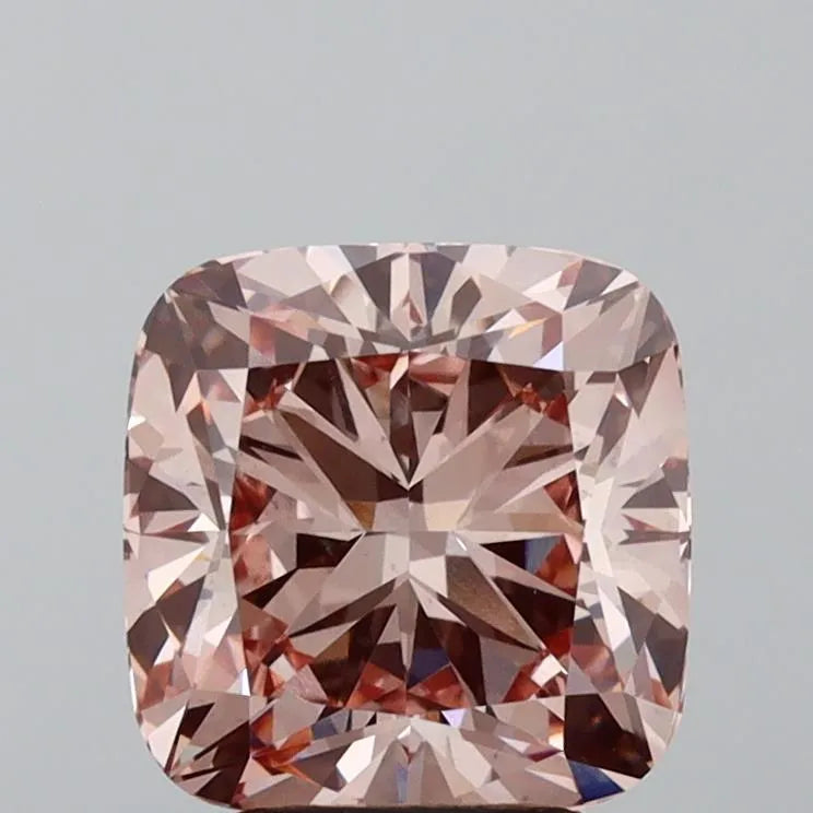 3.90ct Cushion modified Lab Grown Diamond (Colour Fancy Intense Brownish Pink, Clarity VS2, Cut GD, IGI Certified)
