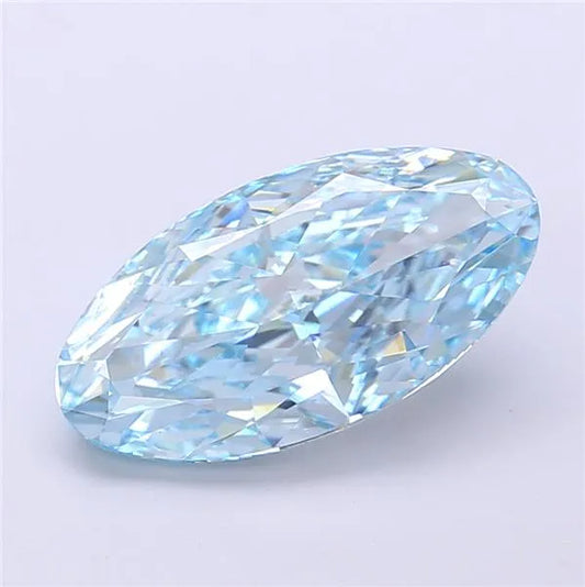 3.90ct Oval Lab Grown Diamond (Colour Fancy Vivid Blue, Clarity VVS2, IGI Certified)