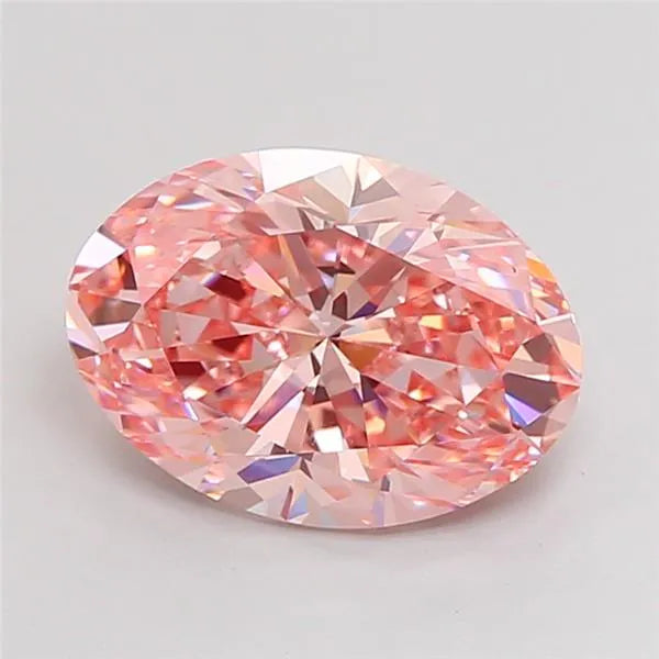 3.90ct Oval Lab Grown Diamond (Colour Fancy Vivid Pink, Clarity VVS2, IGI Certified)