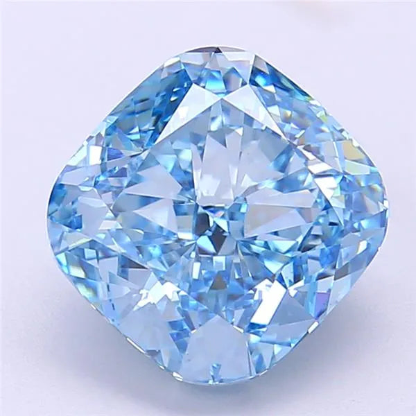 3.91ct Cushion modified Lab Grown Diamond (Colour Fancy Vivid Blue, Clarity VS1, IGI Certified)
