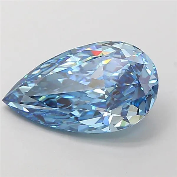 3.91ct Pear Lab Grown Diamond (Colour Fancy Vivid Blue, Clarity VS1, IGI Certified)