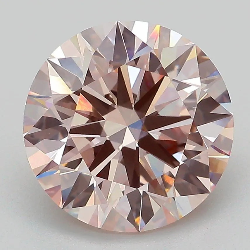 3.92ct Round Lab Grown Diamond (Colour Fancy Pink, Clarity VVS2, Cut ID, IGI Certified)
