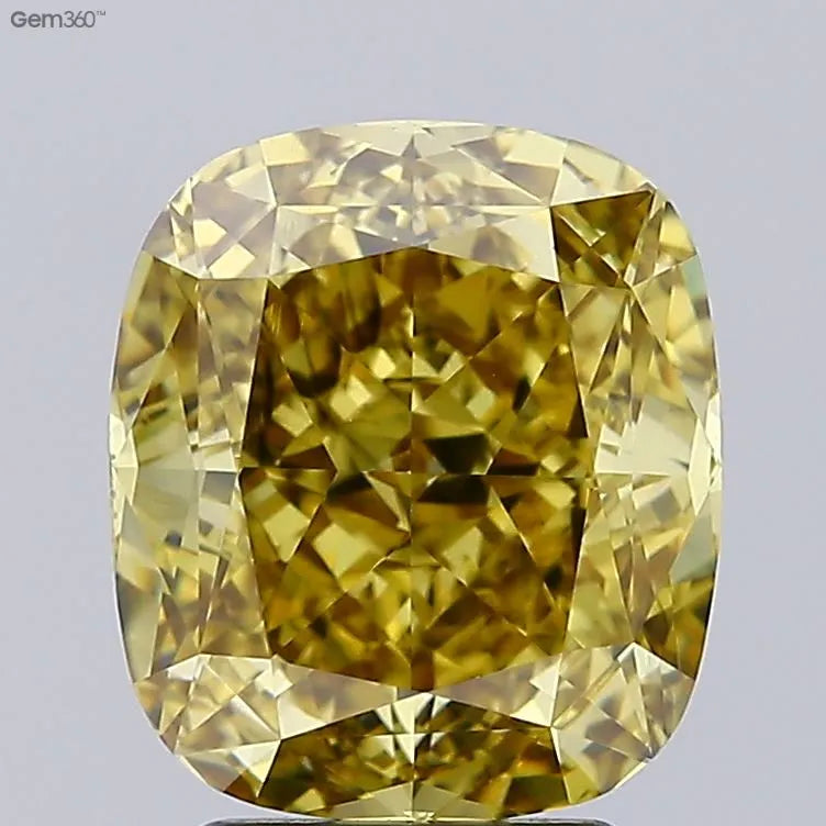 3.94ct Cushion modified Lab Grown Diamond (Colour Fancy Vivid Yellow, Clarity VS1, IGI Certified)