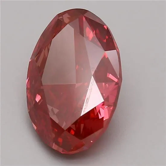 3.96ct Oval Lab Grown Diamond (Colour Fancy Vivid Red, Clarity VS1, Cut VG, IGI Certified)